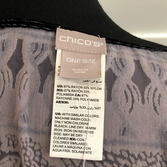 NWT Chicos Velvet Ruana Floral Butterfly Wrap New - Picture 13 of 14